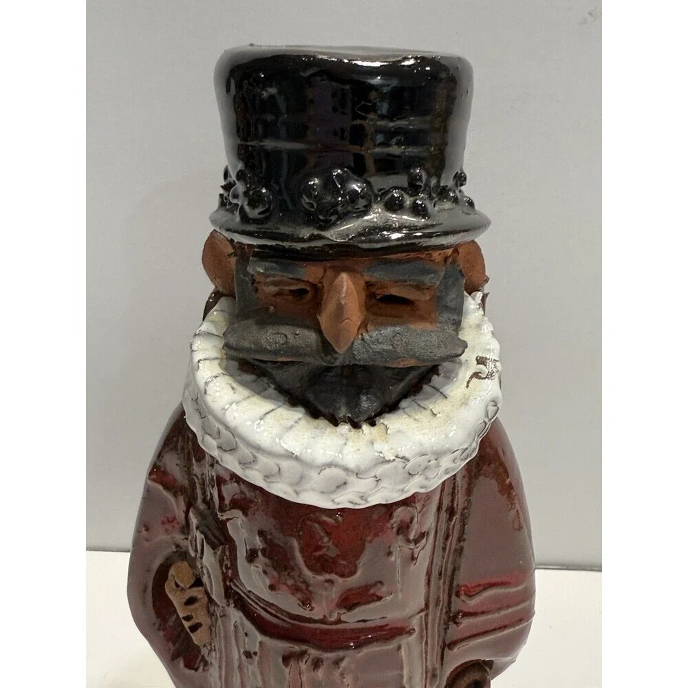 Vintage Chelsea Pottery England Studio Figure Tower Guard Red 7.5